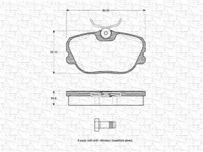 MAGNETI MARELLI 363702160851 -  Комплект тормозных колодок, дисковый тормоз